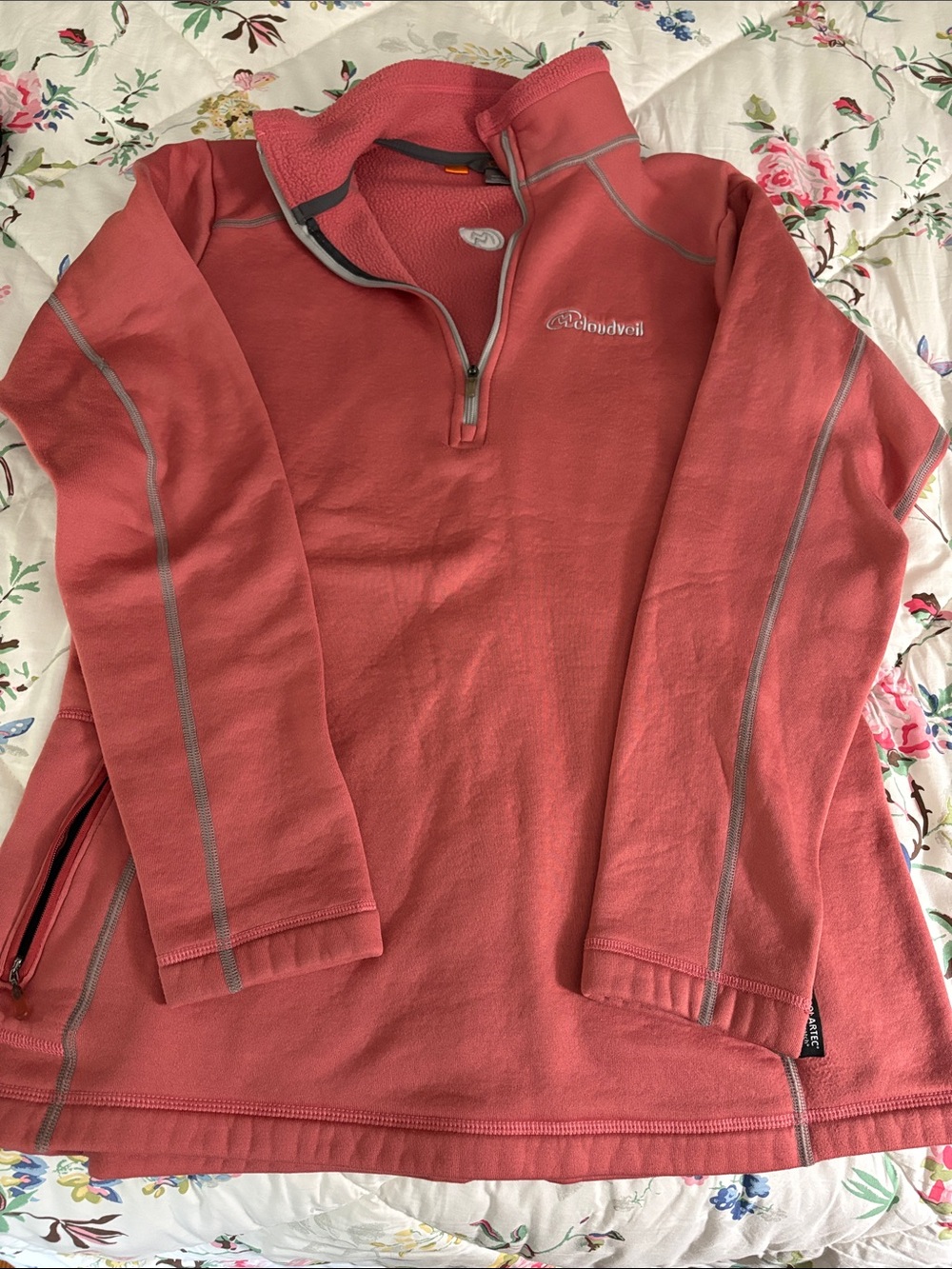 Eddie Bauer Coral Half‑Zip Fleece Pullover